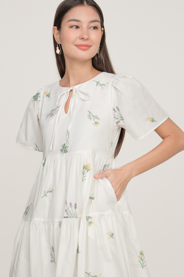 Lyvia Embroidered Pocket Midi Dress