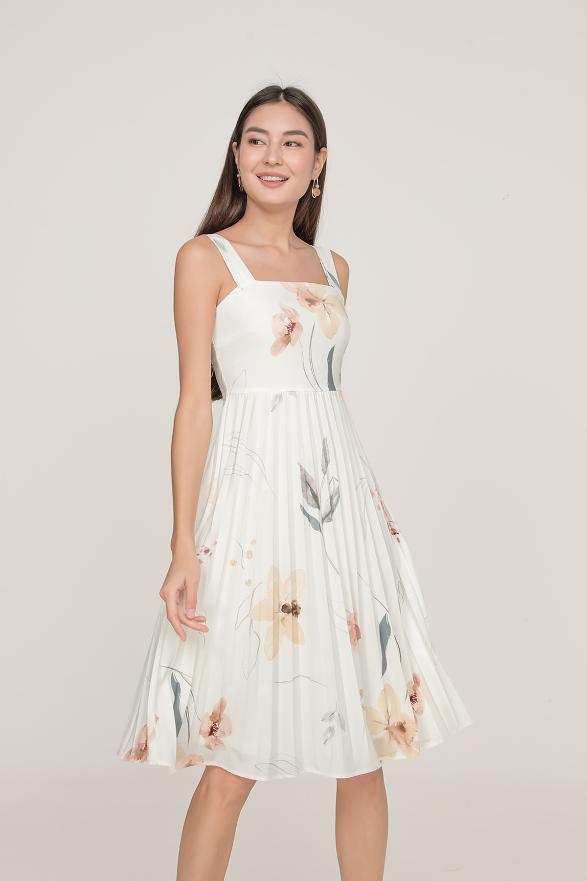 Fayth • Spring Bloom Pleated Tea Dress