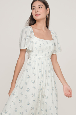 Glasglow Shirred Sleeve Midi Dress