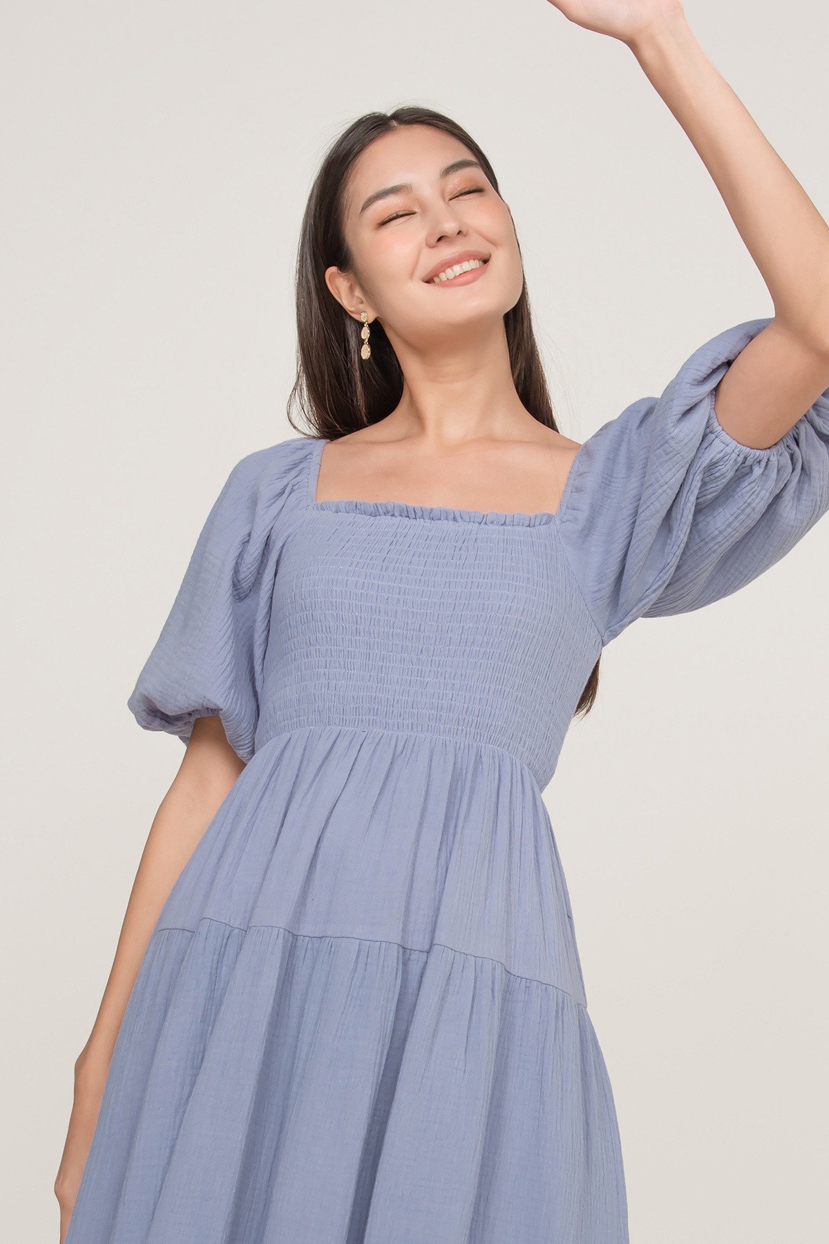 mila plunged tiered midi dress