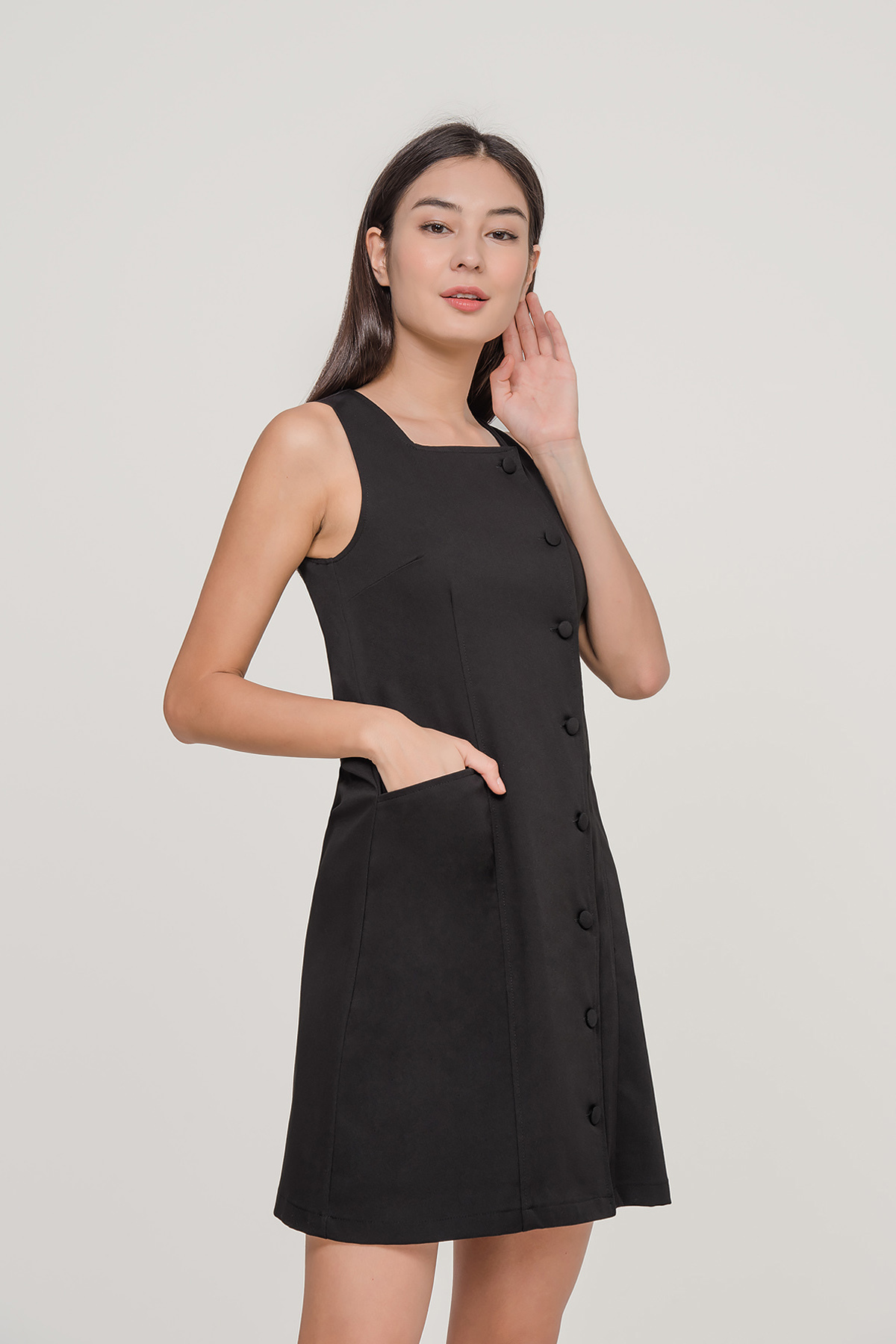 Button front shop sheath dress