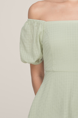 Calico Puff Sleeve Pocket Dress