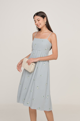 Holly Embroidered Pocket Midi Dress