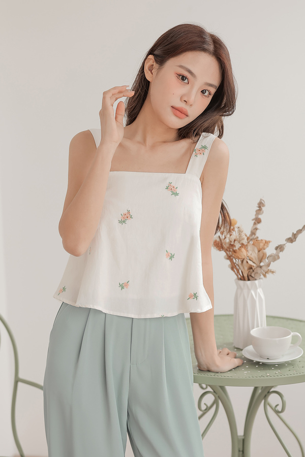 Holly Embroidered Swing Top