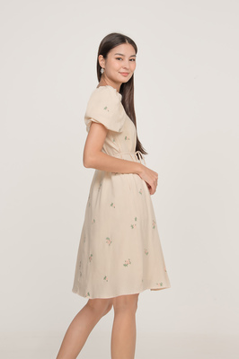 Holly Embroidered Puff Sleeve Dress