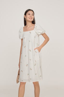 Holly Embroidered Puff Sleeve Dress