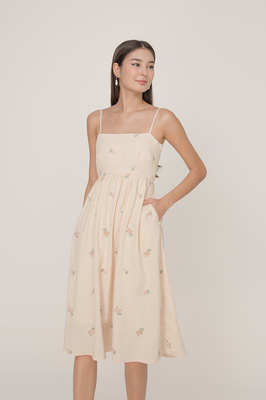 Holly Embroidered Pocket Midi Dress