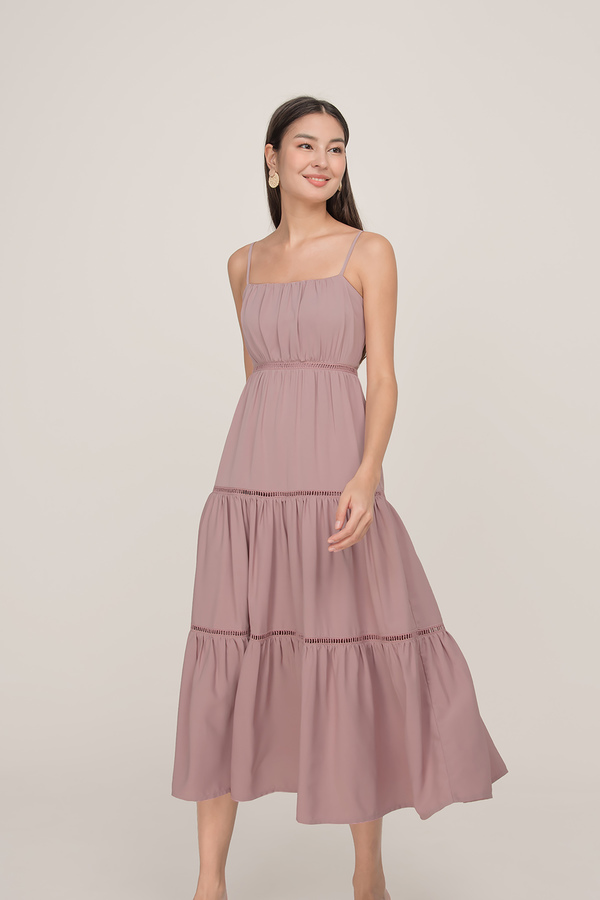 Lyv Ruched Tiered Maxi