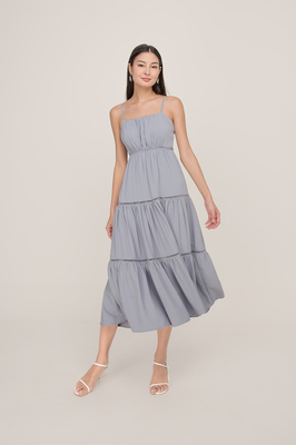 Lyv Ruched Tiered Maxi