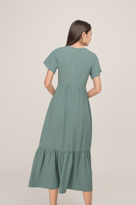 Alina Flutter Sleeve Maxi Dress