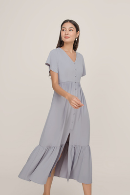 Alina Flutter Sleeve Maxi Dress