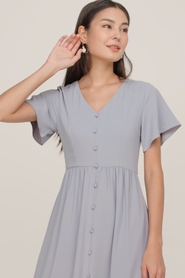Alina Flutter Sleeve Maxi Dress