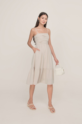 Constance Ruched Midi Dress