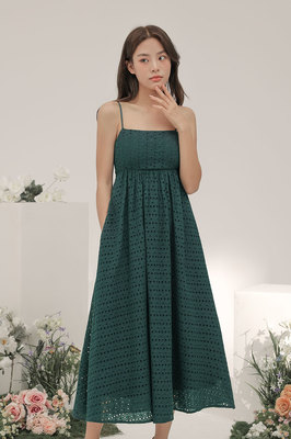 Reyanne Broderie Babydoll Midi Dress