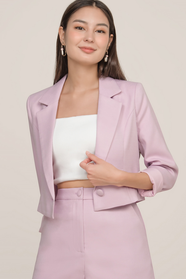 Lane Textured Crop Blazer