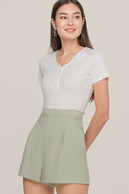Adrea Button Ribbed Top
