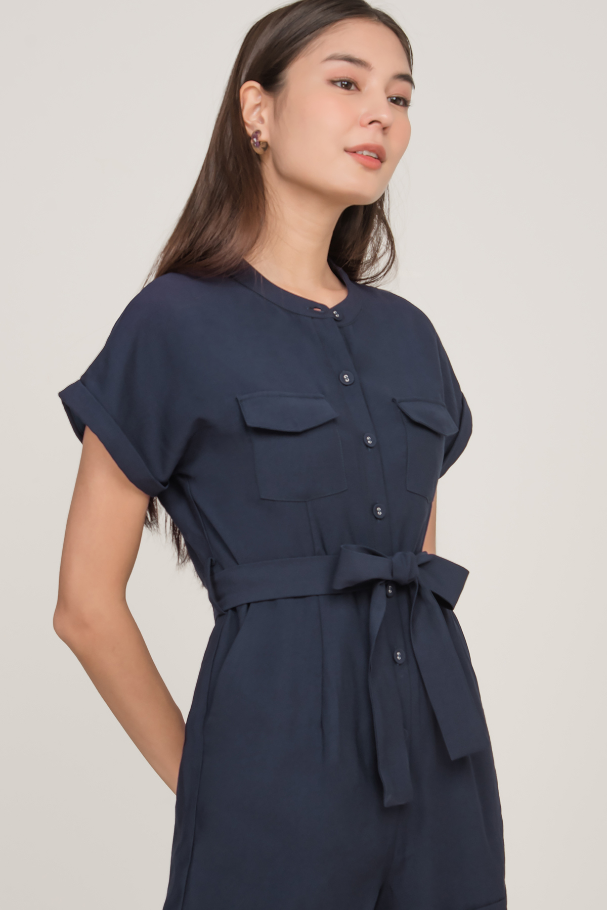 blue utility playsuit