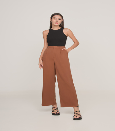 Pleat Front Straight Leg Trousers