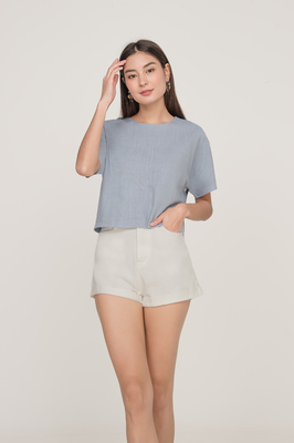 Halle Textured Crop Tee