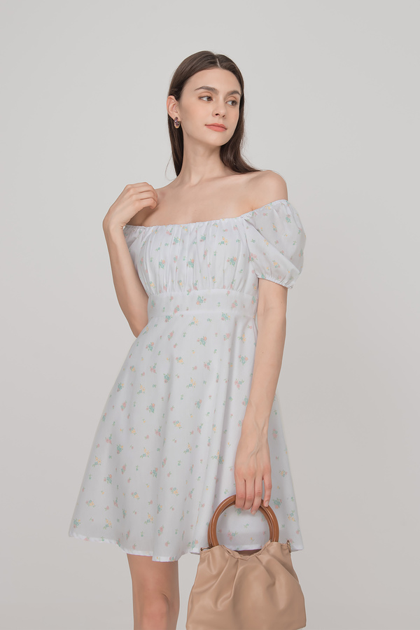 Spring Floral Puff Sleeve Dress