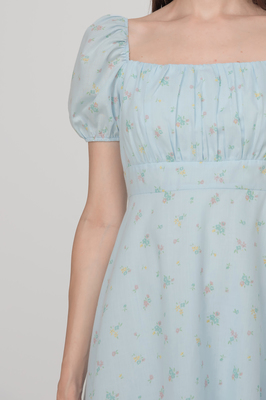 Spring Floral Puff Sleeve Dress