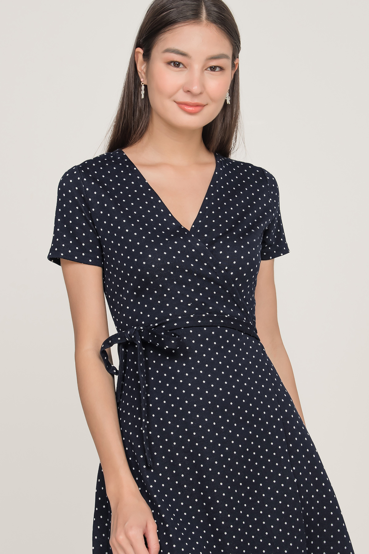 Dotted wrap outlet dress