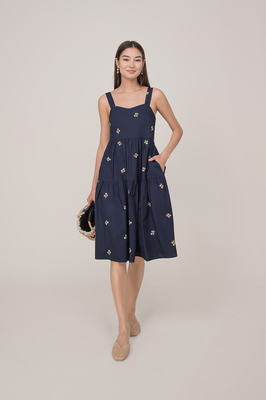 Alys Embroidered Sweetheart Pocket Dress