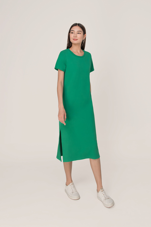 Manhattan Slit Ribbed Midi Dress