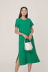 Manhattan Slit Ribbed Midi Dress