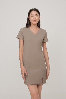 Channa Ribbed Slit Dress
