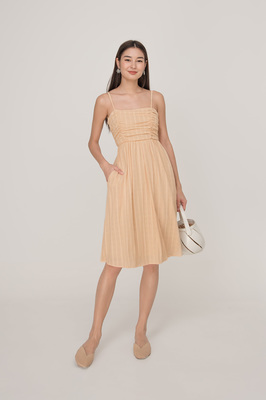 Gracelyn Textured Ruched Midi Dress