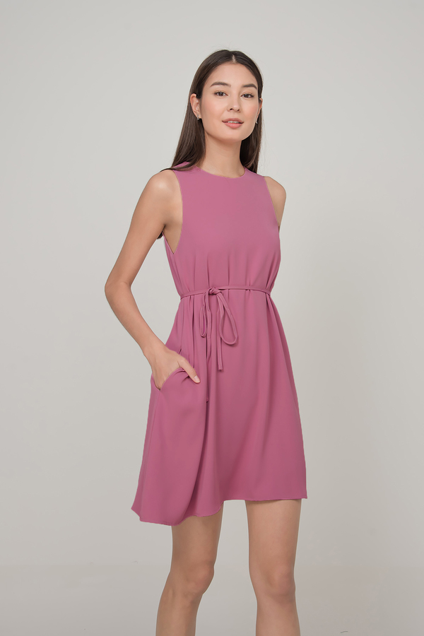 Maelle Pocket Sash Swing Dress