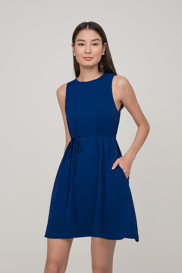 Maelle Pocket Sash Swing Dress