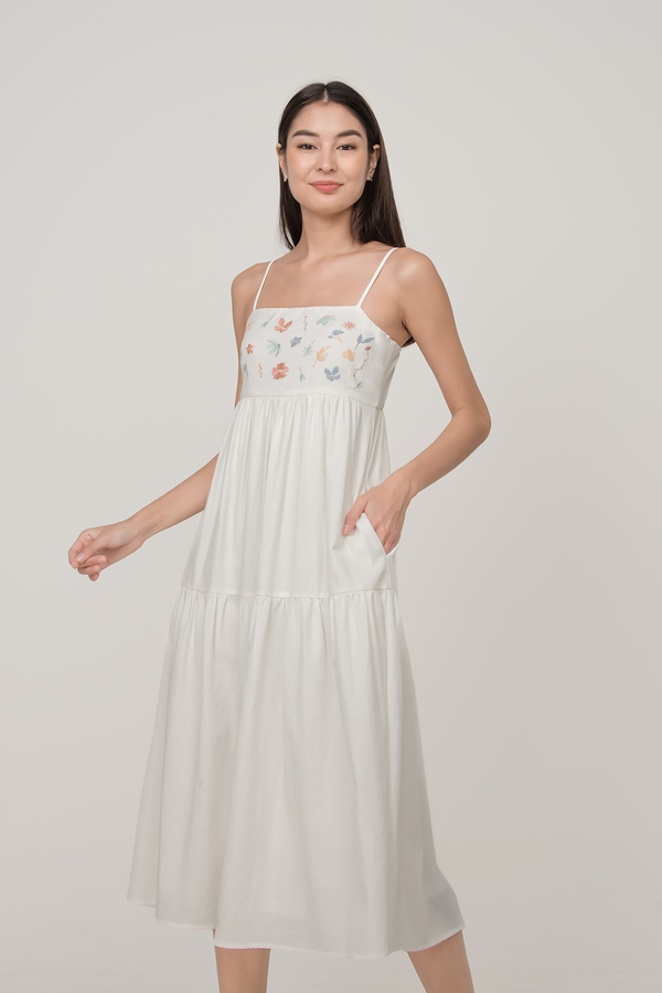 Wisteria Embroidered Tiered Pocket Maxi Dress