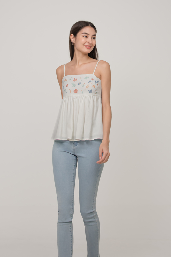 Grey Star Patch Babydoll Hem Top
