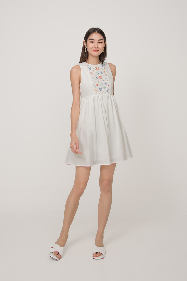 Wisteria Embroidered Babydoll Dress