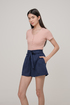 Aubree Textured Elastic Shorts