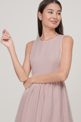 Kaesie Gingham Pocket Midi Dress