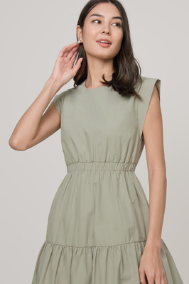 Gemma Elastic Waist Pocket Midi Dress