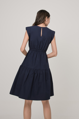 Gemma Elastic Waist Pocket Midi Dress