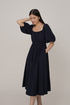 Layla Shirred Linen Midi Dress