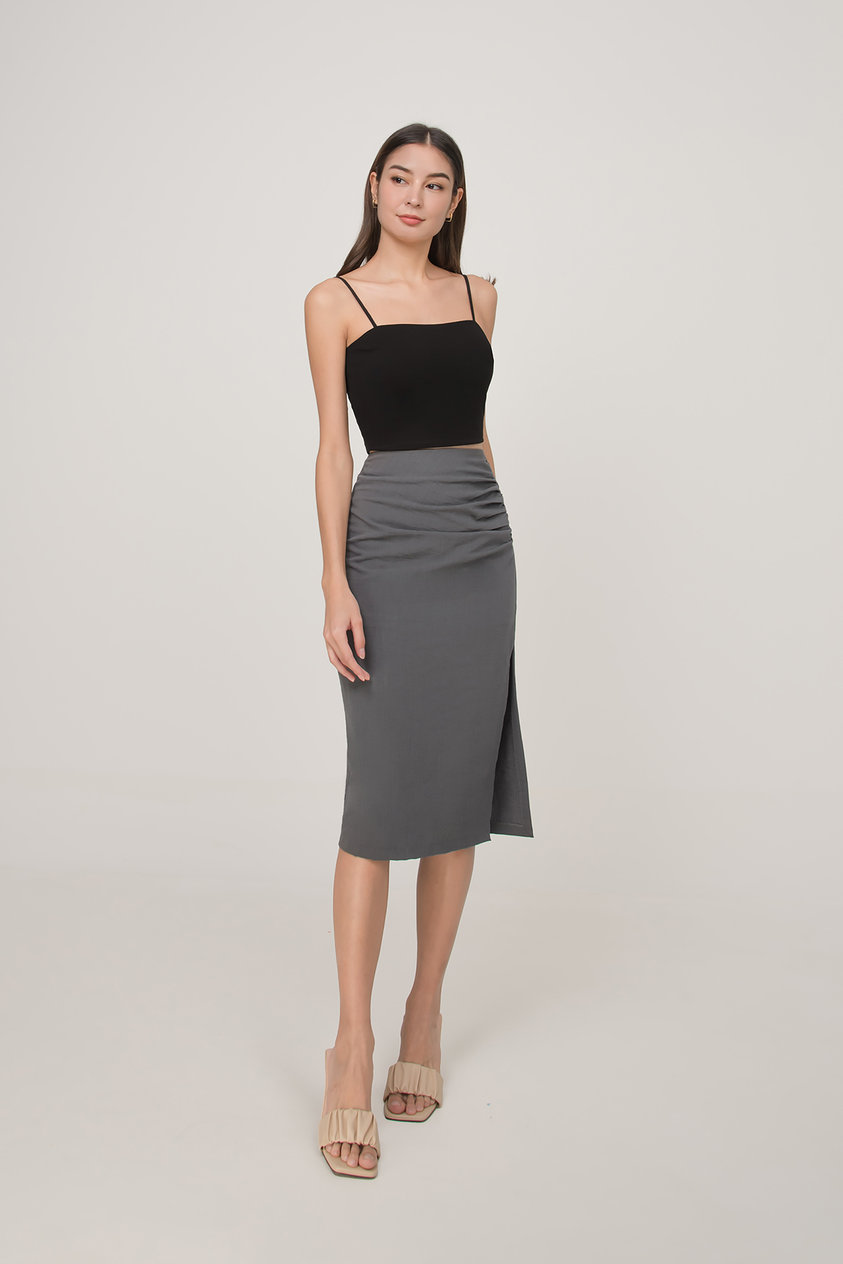 Fayth • Sloane Ruched Slit Skirt