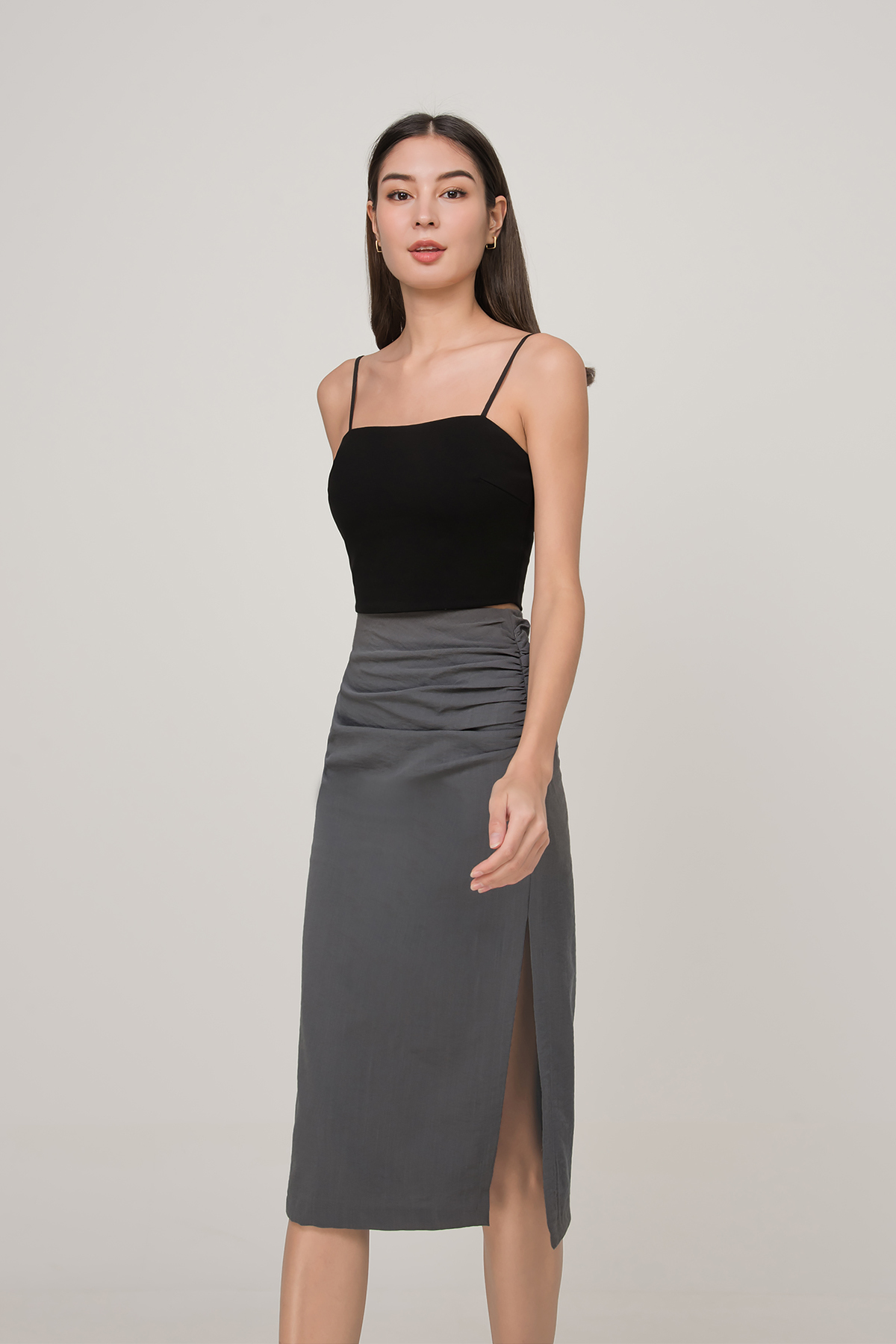 Fayth • Sloane Ruched Slit Skirt