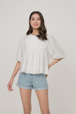 Malora Detailed Balloon Sleeve Blouse
