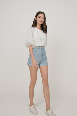 Malora Detailed Balloon Sleeve Blouse