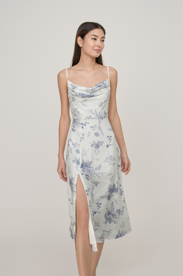 Wallpaper Cowl Neck Midi Dress
