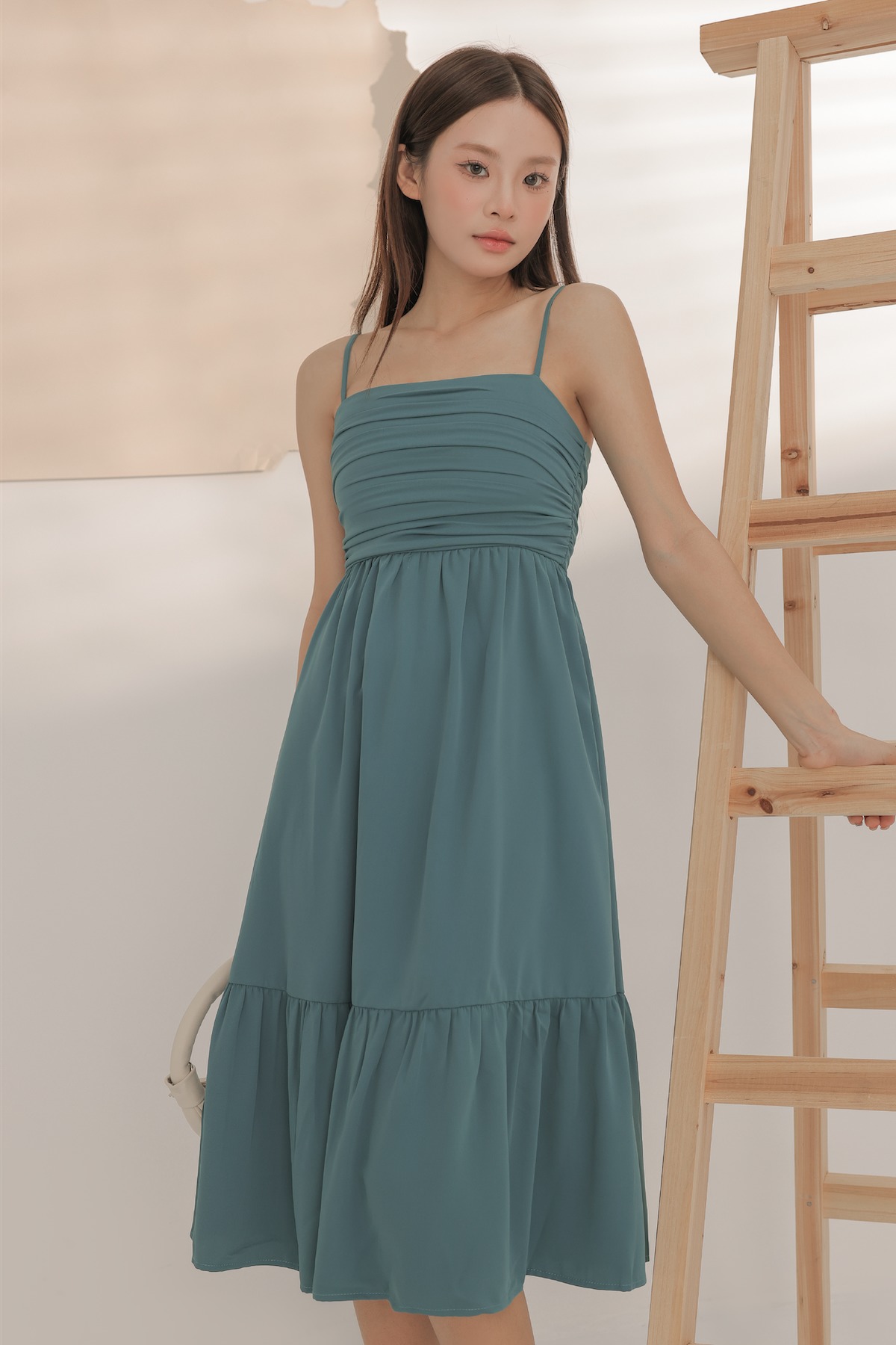 Fayth • Constance Ruched Midi Dress Fayth • Constance Ruched Midi Dress
