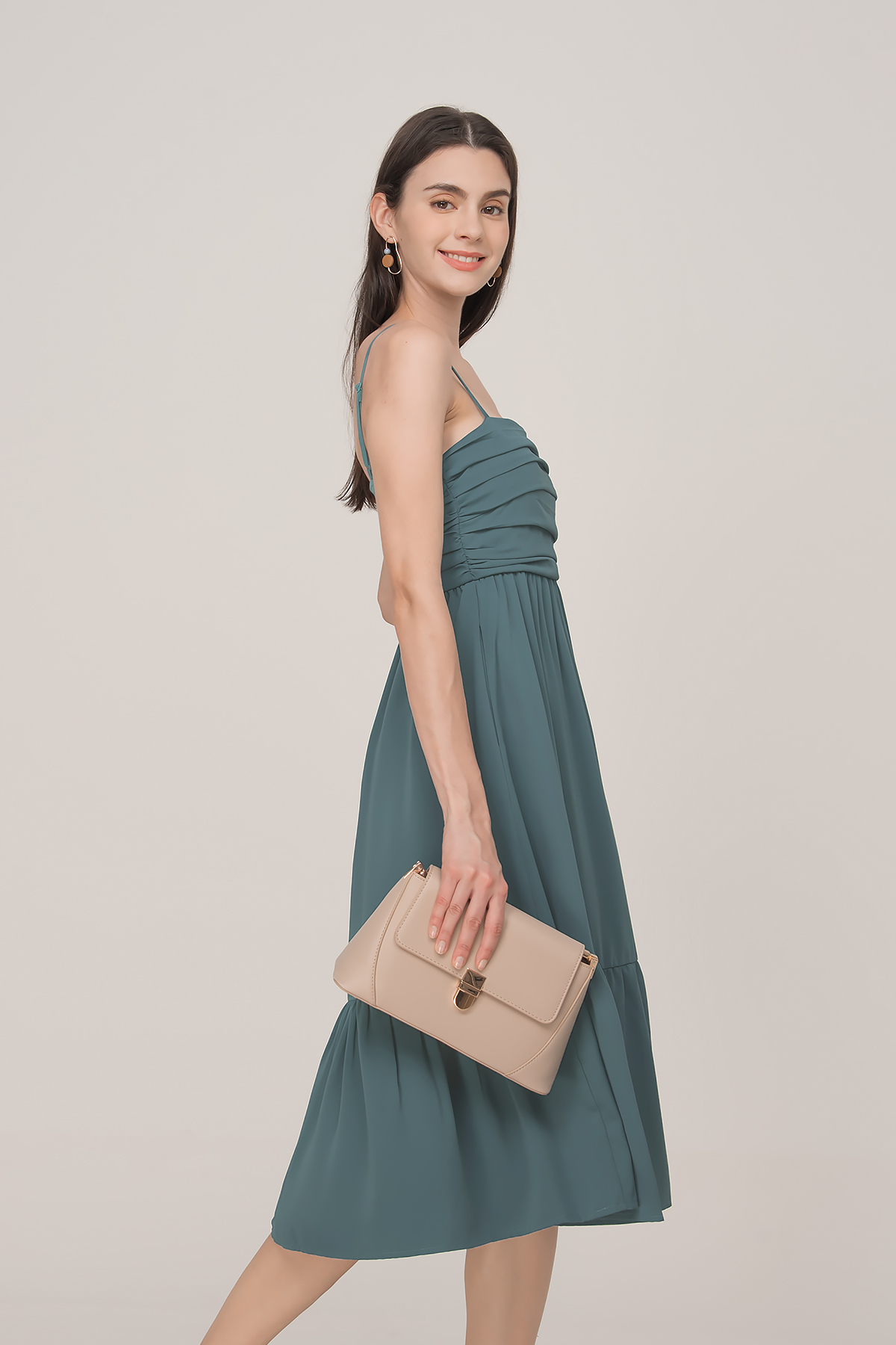 Fayth • Constance Ruched Midi Dress Fayth • Constance Ruched Midi Dress
