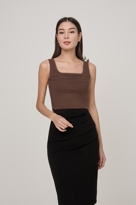 Vanna Padded Form Fitted Ruched Top
