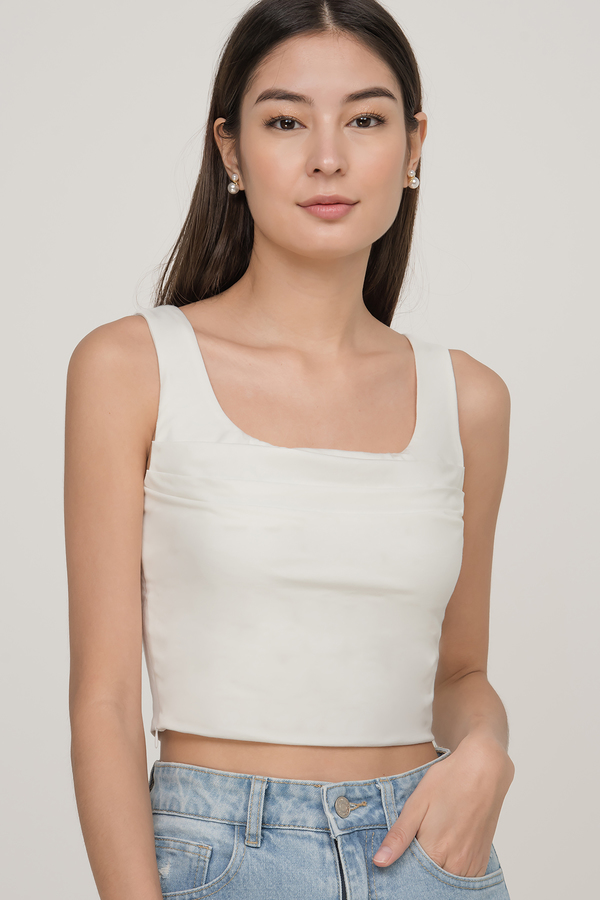 Vanna Padded Form Fitted Ruched Top